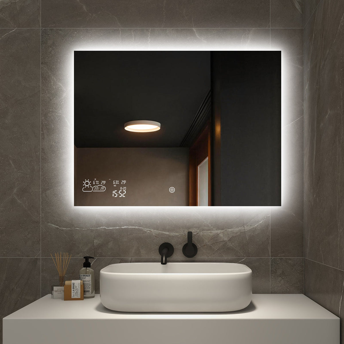 Tharja - 350W SMART Infrarot-Heizspiegel (Wand)